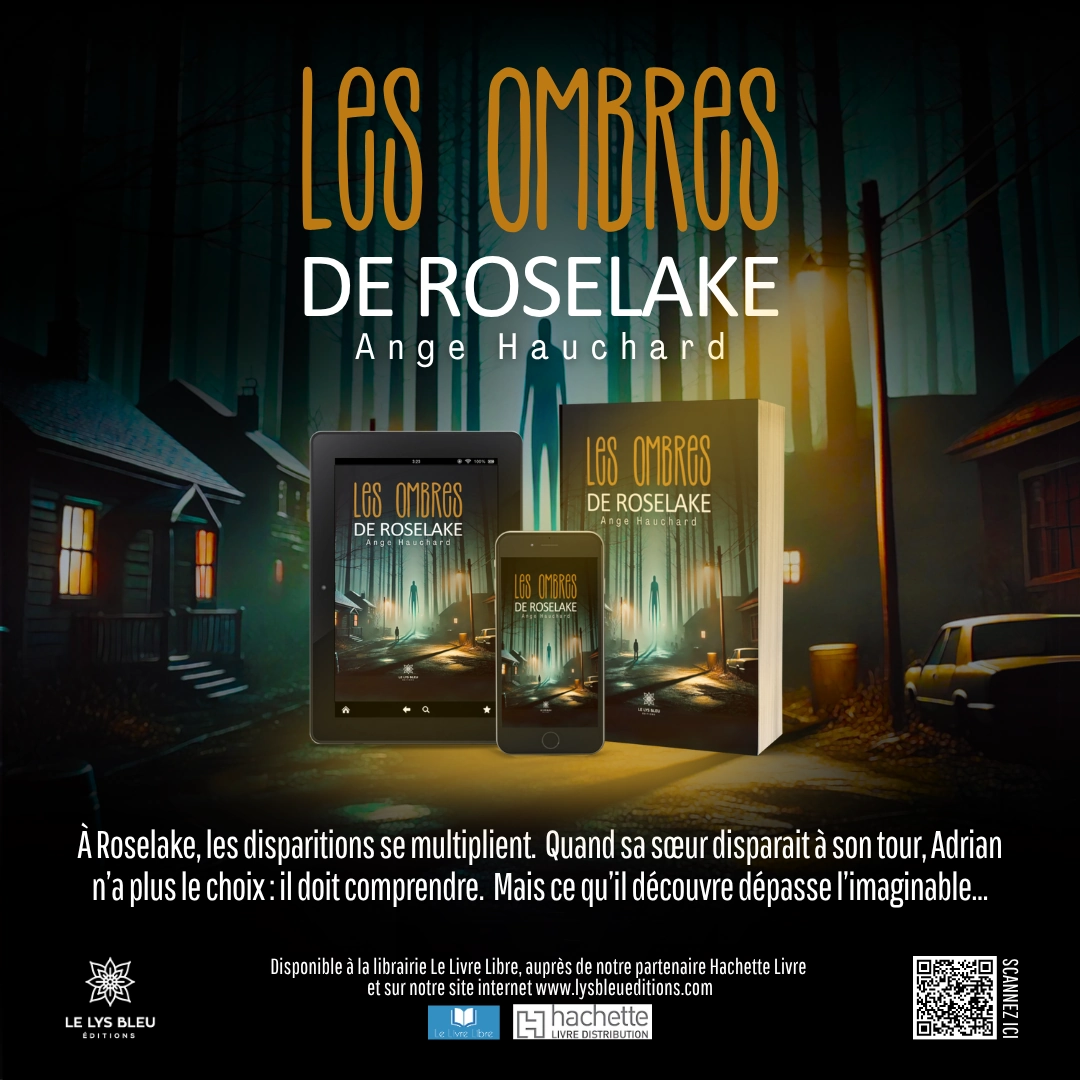 Visuel de promotion du livre Les ombres de Roselake de Ange Hauchard