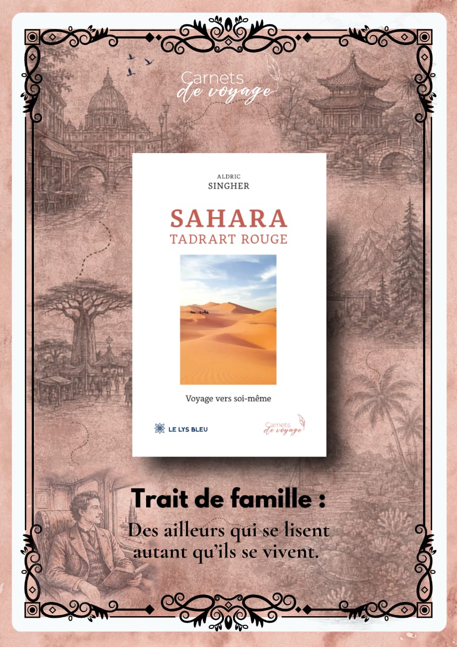 Carte de la collection Carnets de voyage avec le livre Sahara, Tadrart rouge d’Aldric Singher