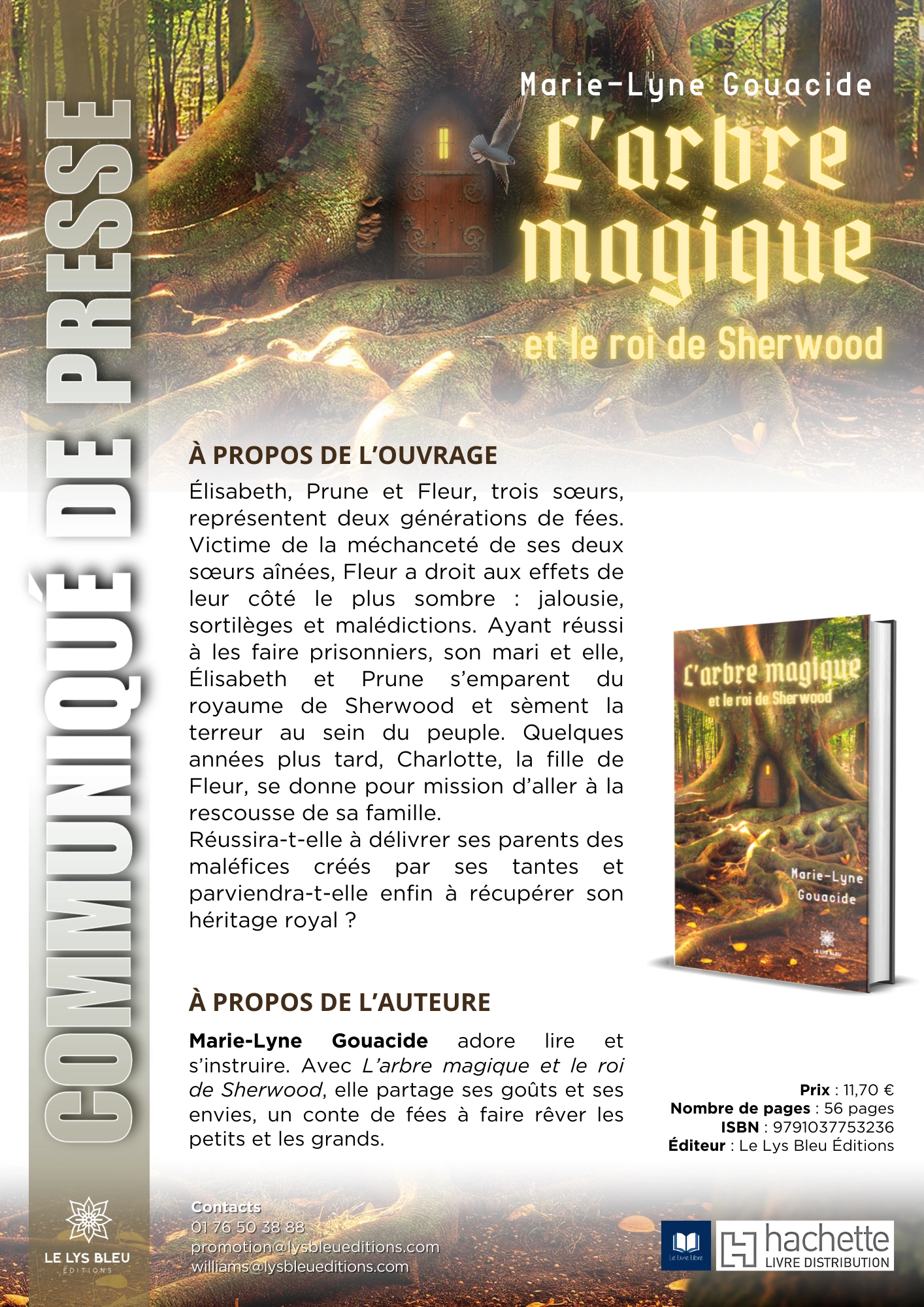 Communiqué de presse pour L’arbre magique et le roi de Sherwood de Marie-Lyne Gouacide