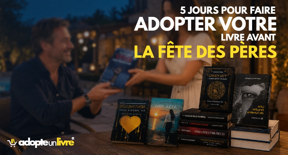 Visuel de campagne Adopte un livre avant la Fête des pères