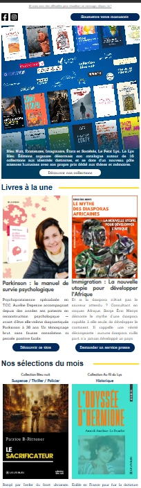Extrait d’une infolettre : livres à la une et sélections du mois